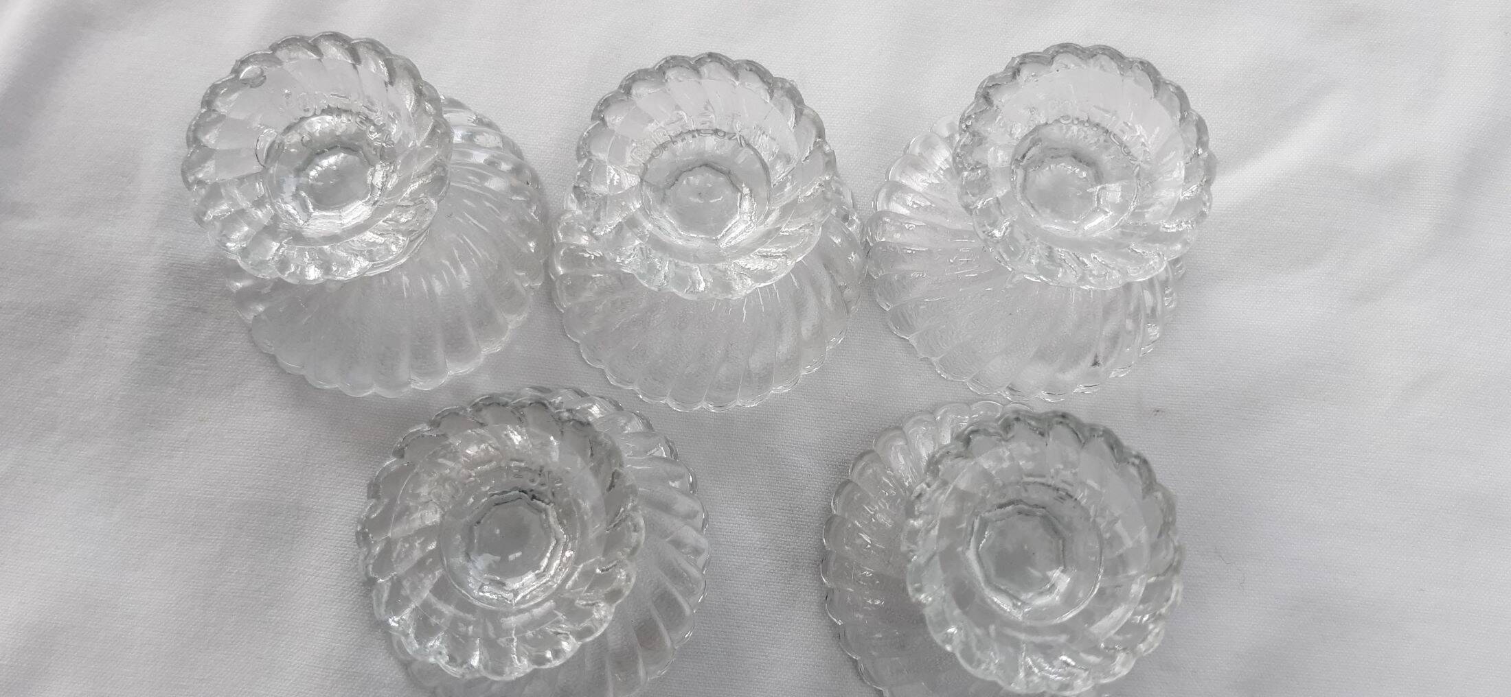 Set of 5 very old mini compote dishes, PORTIEUX