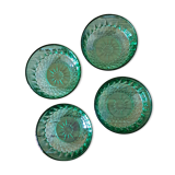 4 ramequins en verre ciselé vert Arcoroc