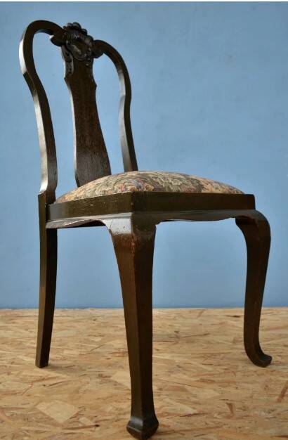 Chaise Queen Anne en chêne massif - début du XXe siècle
