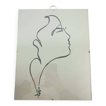Illustration of a woman's profile portrait
