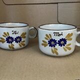 Duo of cup you and me in sandstone