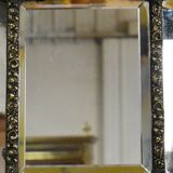 Miroir en laiton repoussé, style louis xiv, époque napoléon iii – xixe