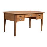 Solid desk in raw oak handles art deco shells