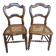 Pair of N2 antique caned and wooden chairs from the 1900s.