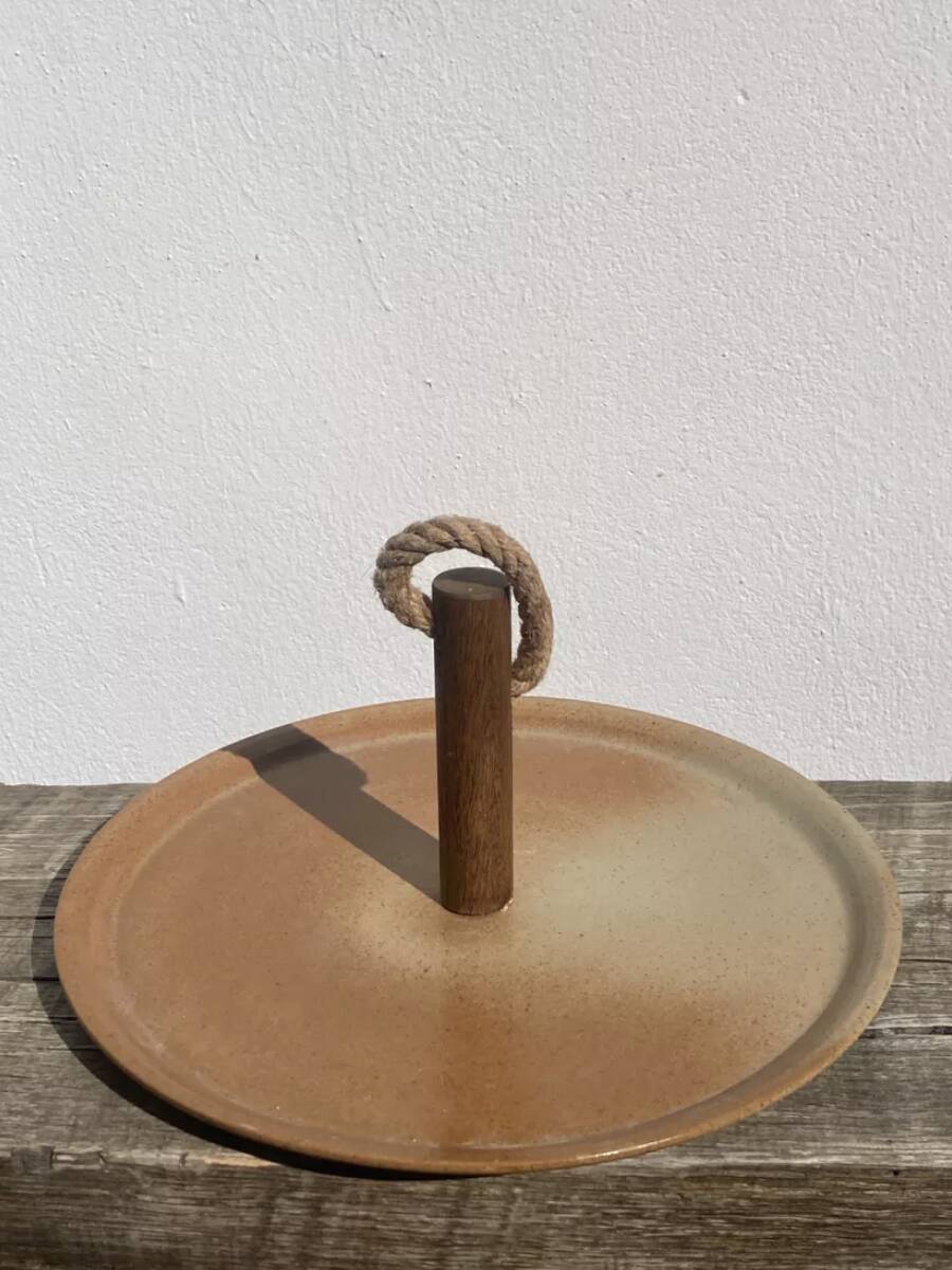 Stoneware and wood cheese board