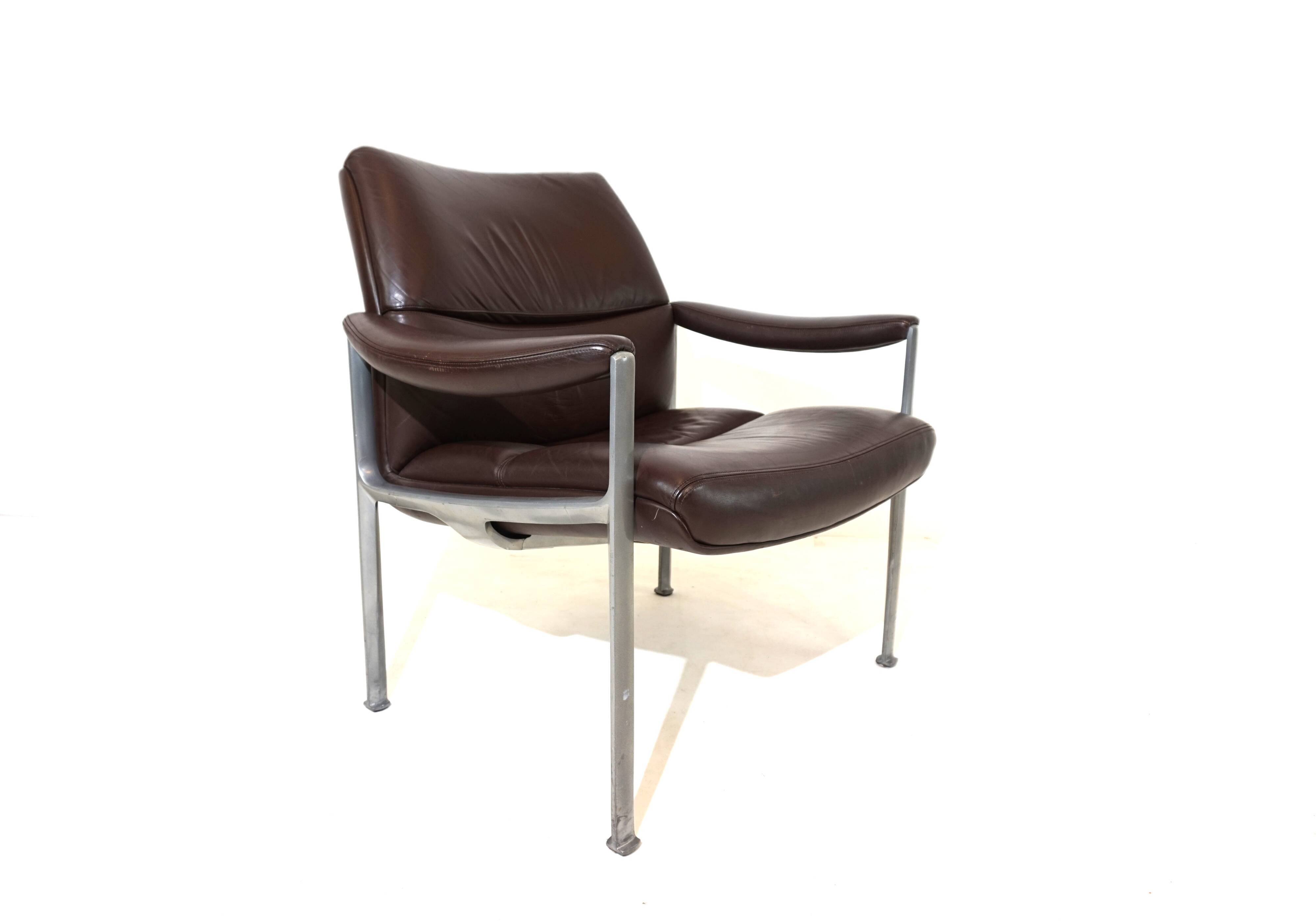 Röder Söhne leather lounge chair by Miller Borgsen