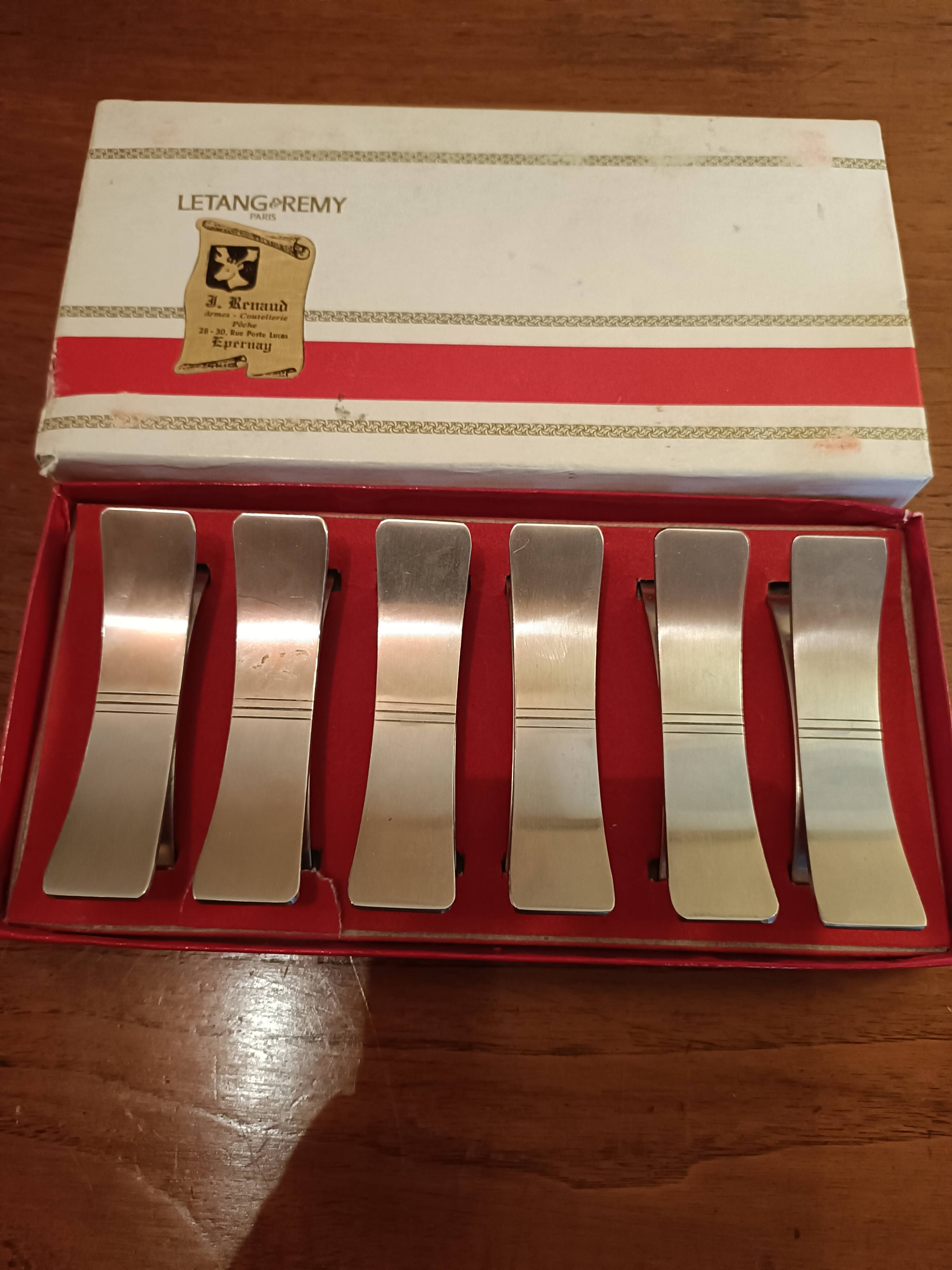 Six Letang Rémy stainless steel knife holders