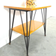 Vintage veneer table with steel legs