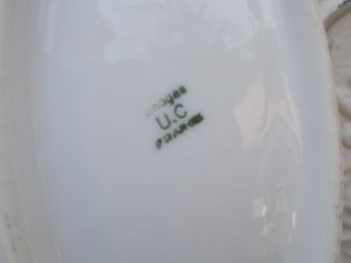 2 raviers and 1 dish old Limoges porcelain blue and gold fillets