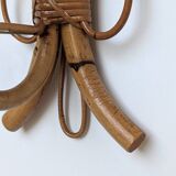 Pair of Louis Sognot rattan wall lights