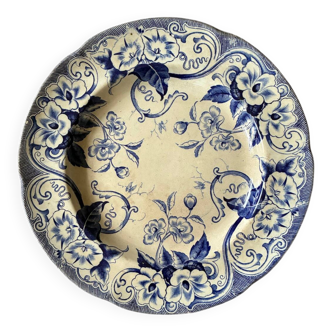 Large round dish Creil and Montereau 19th century