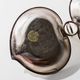 Vintage 1960s silver-plated catchall, double heart shell with ring handle.