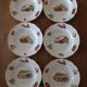 6 assiettes creuses l'amandinoise, décor légumes années 50