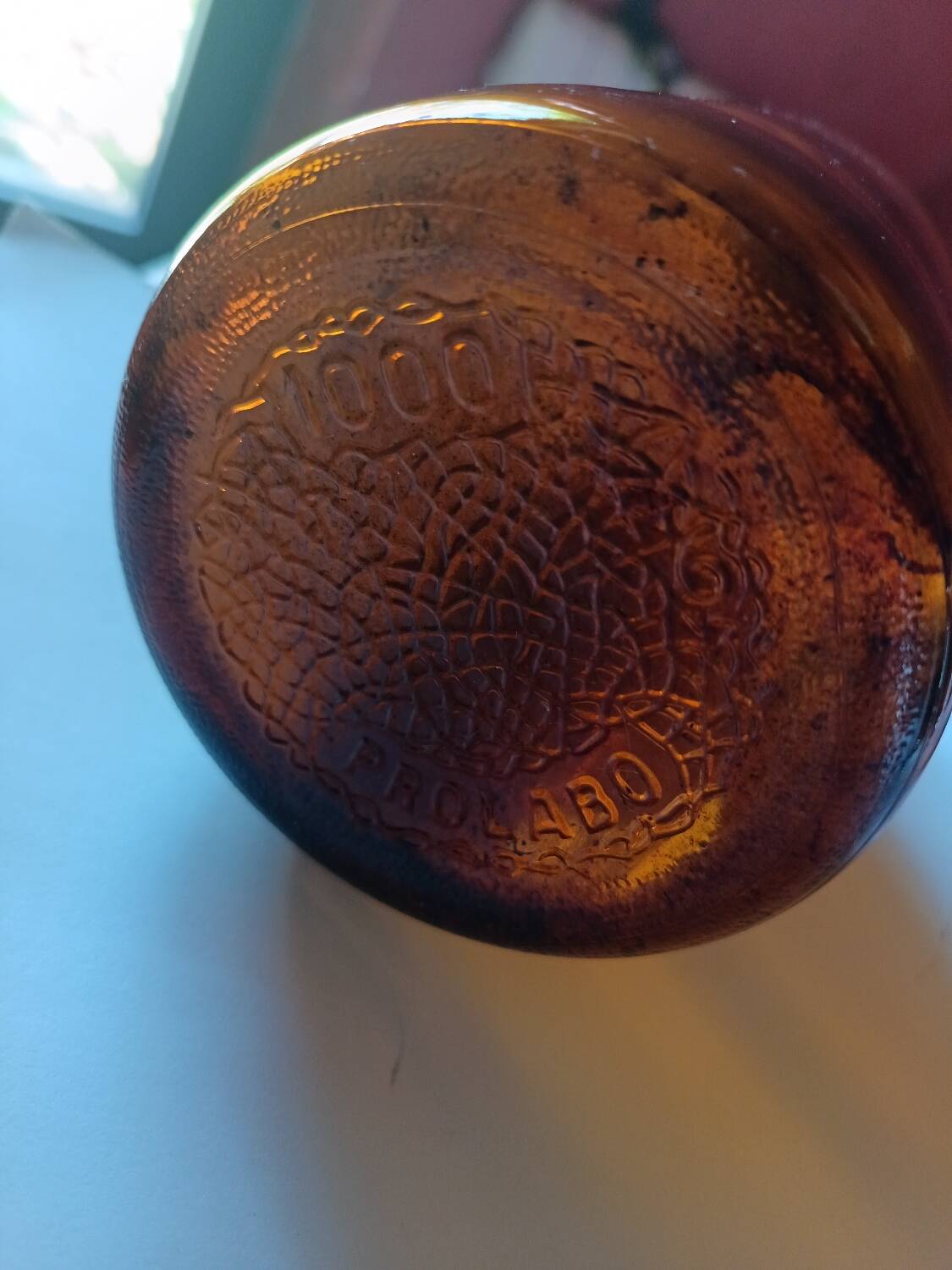 Amber apothecary bottle