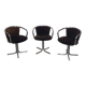 3 x mid-century tube frame chairs (swivel) corduroy upholstery