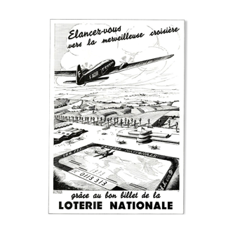 Affiche vintage années 30 Loterie Nationale