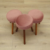 Set of three pink footstools, Danish design, 1960s, production: Denmark