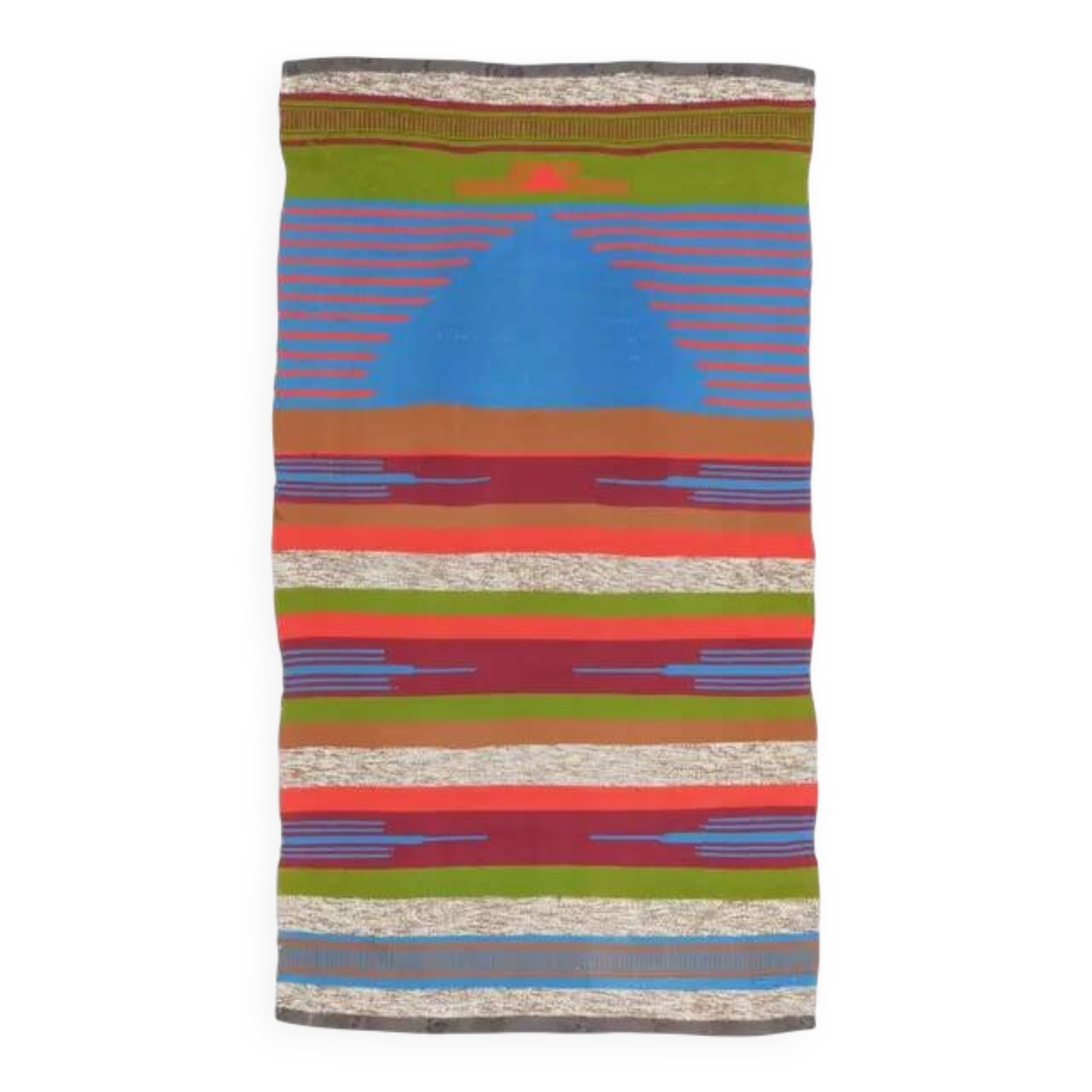 1970s Vintage Turkish Oushak Handmade Wool Cotton Blue Runner Rug  73x131