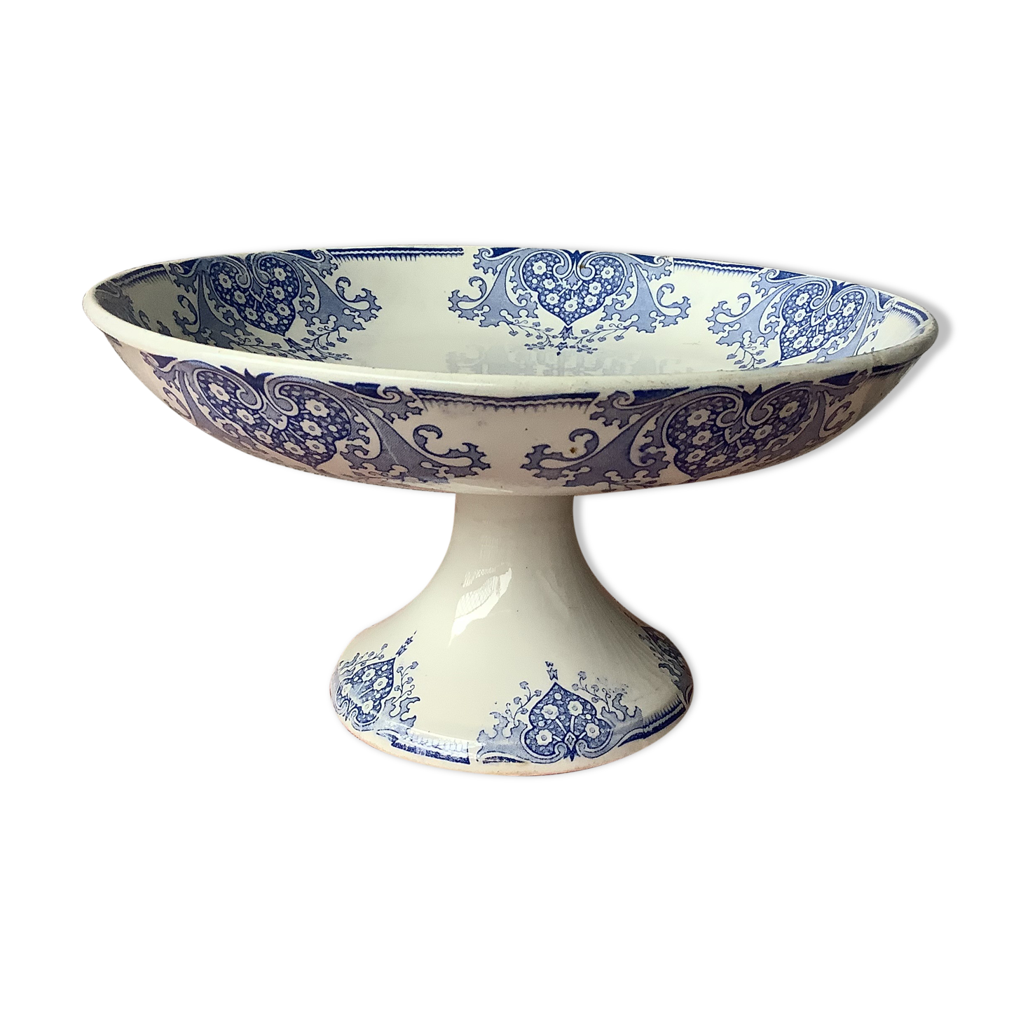 Compotier terre de fer piedouche 19th