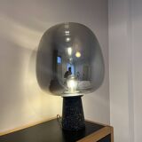 Concrete table lamp smoked glass size XL