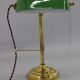 1930s Art Deco Brass  Banker Table Lamp, Czechoslovakia