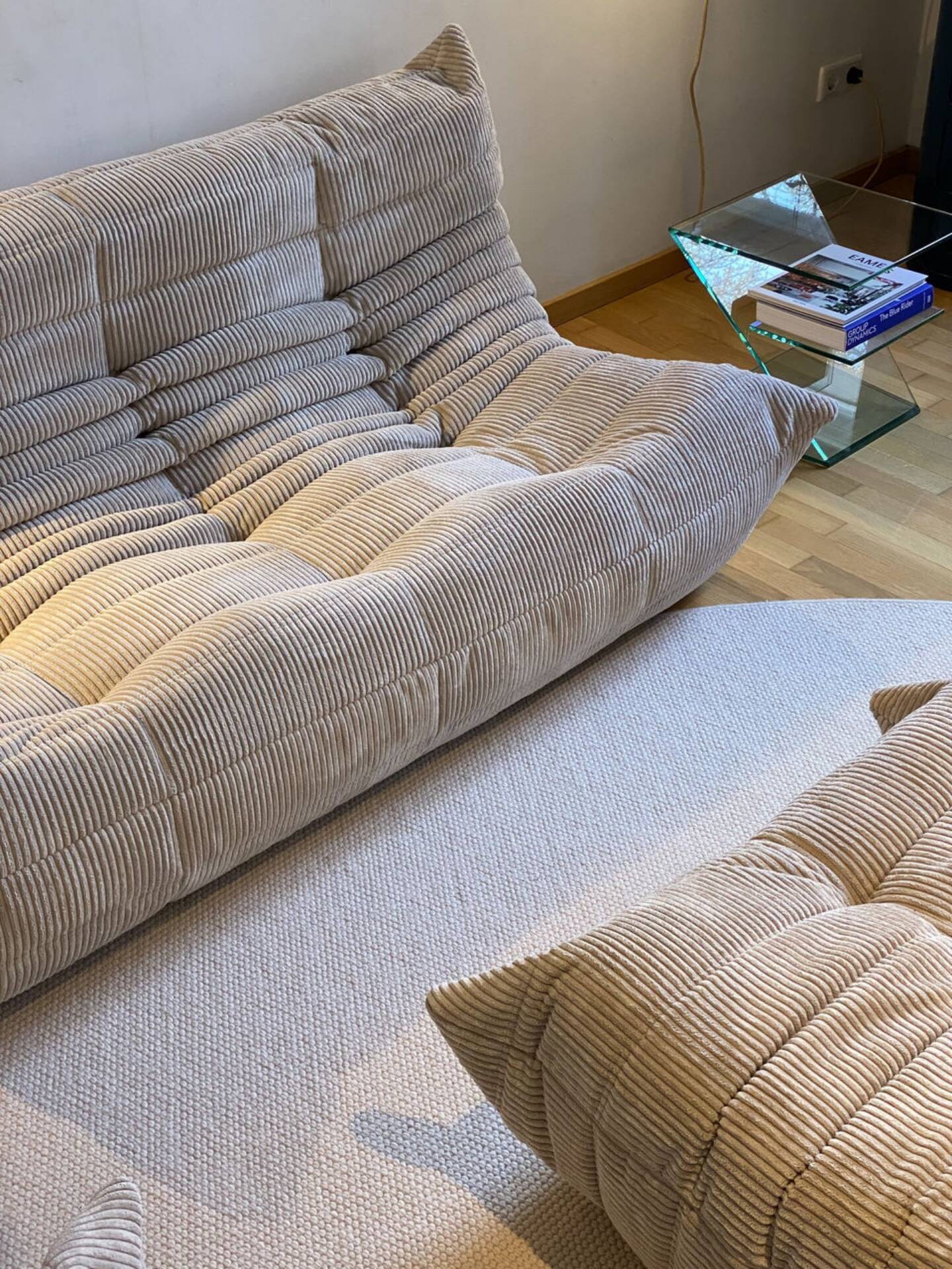 Ligne roset – ensemble togo 4 pièces – velours côtelé beige