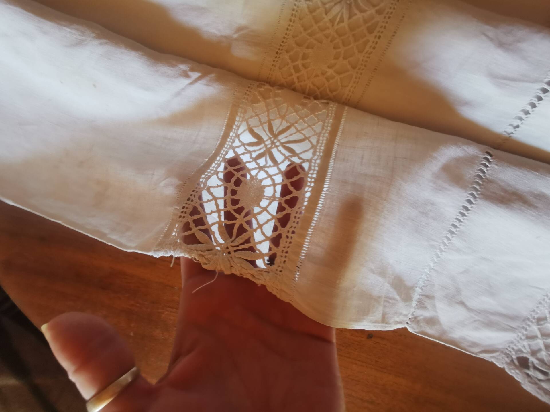 Antique linen cloth monogrammed CP