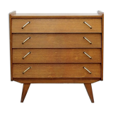 Vintage 1960s chest of drawers with compass feet