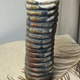Raku ceramic tubular vase