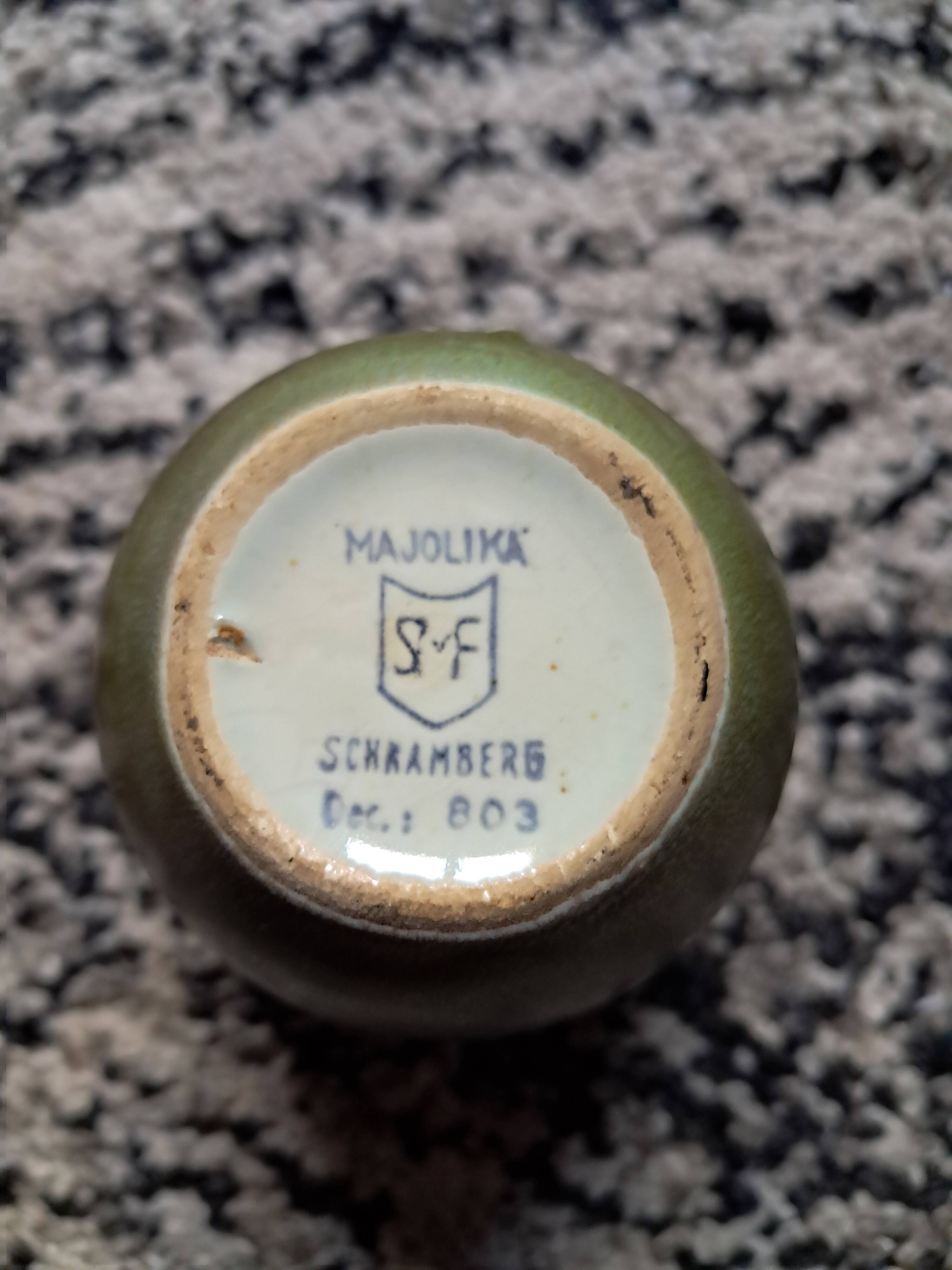 German Majolica ceramic vase from Schramberg