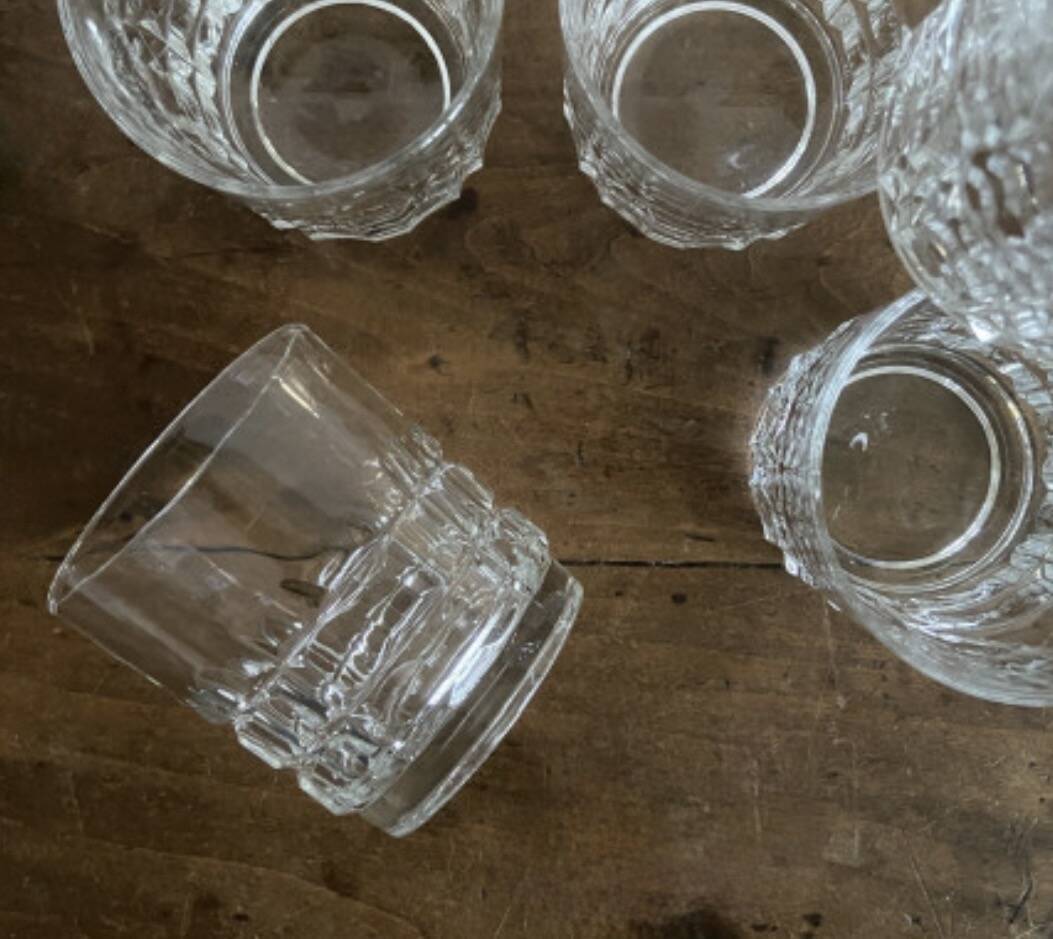 Set of 6 Luminarc Quadrille whisky glasses - Brand new condition