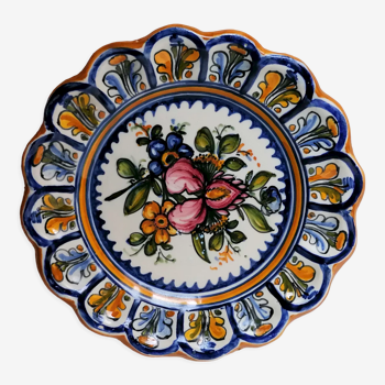 Spanish glazed stoneware talavera plate