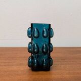 Bubble glass vase from the mid-century Scandinavian space age by Wilhelm Braun-Feldweg for Hirschberg, 1960s.