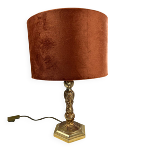 lampe en laiton et velours