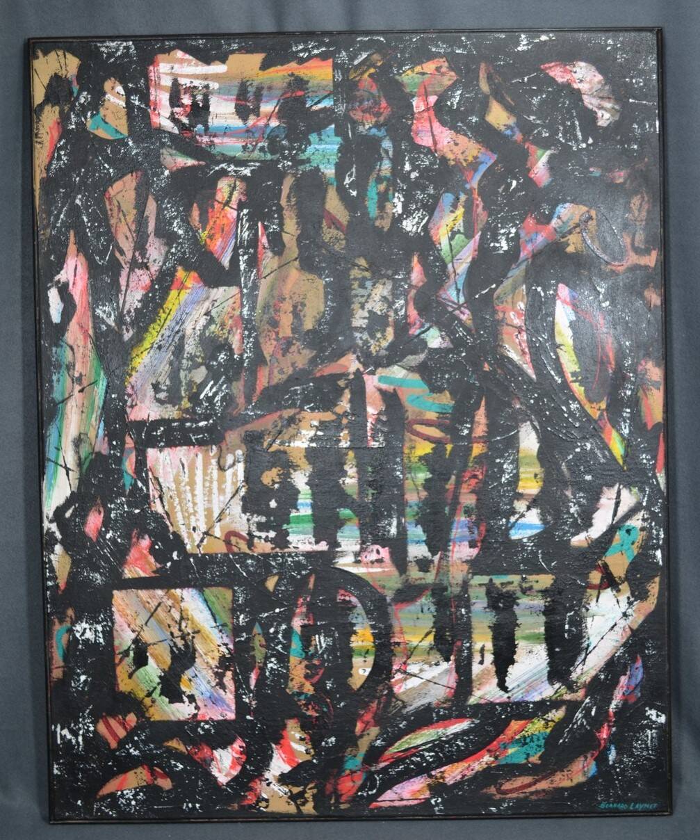Bernard Laymet (20th century) "Untitled" acrylic on canvas signed