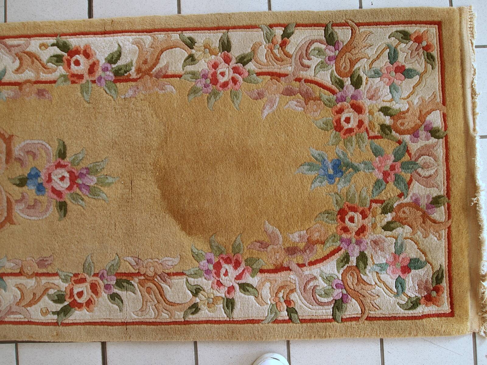 Tapis Art Déco Vintage Chinois, Années 1970, Couleurs Vibrantes