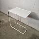 Adjustable side table from the 1970s in white lacquered metal.
