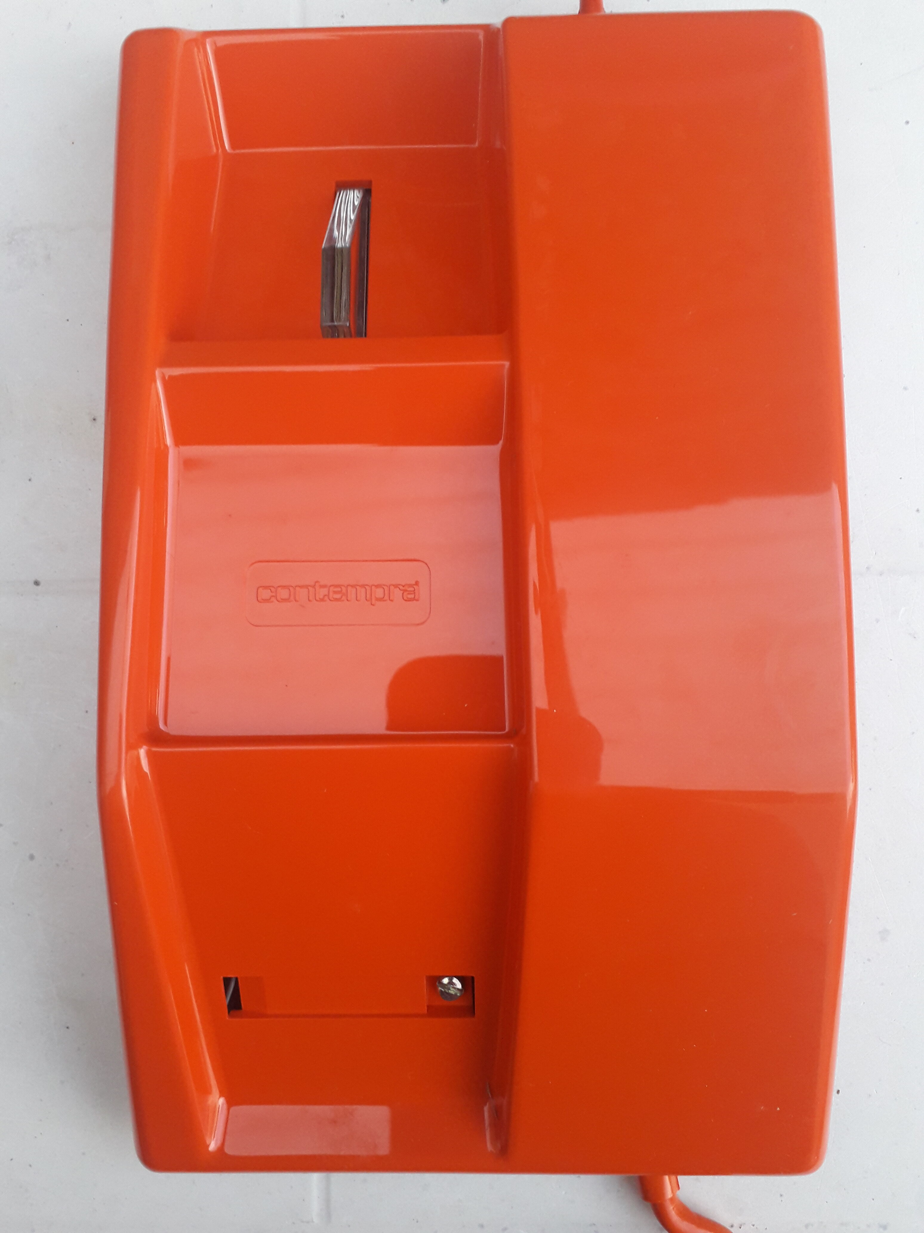 Old vintage orange phone contempra new