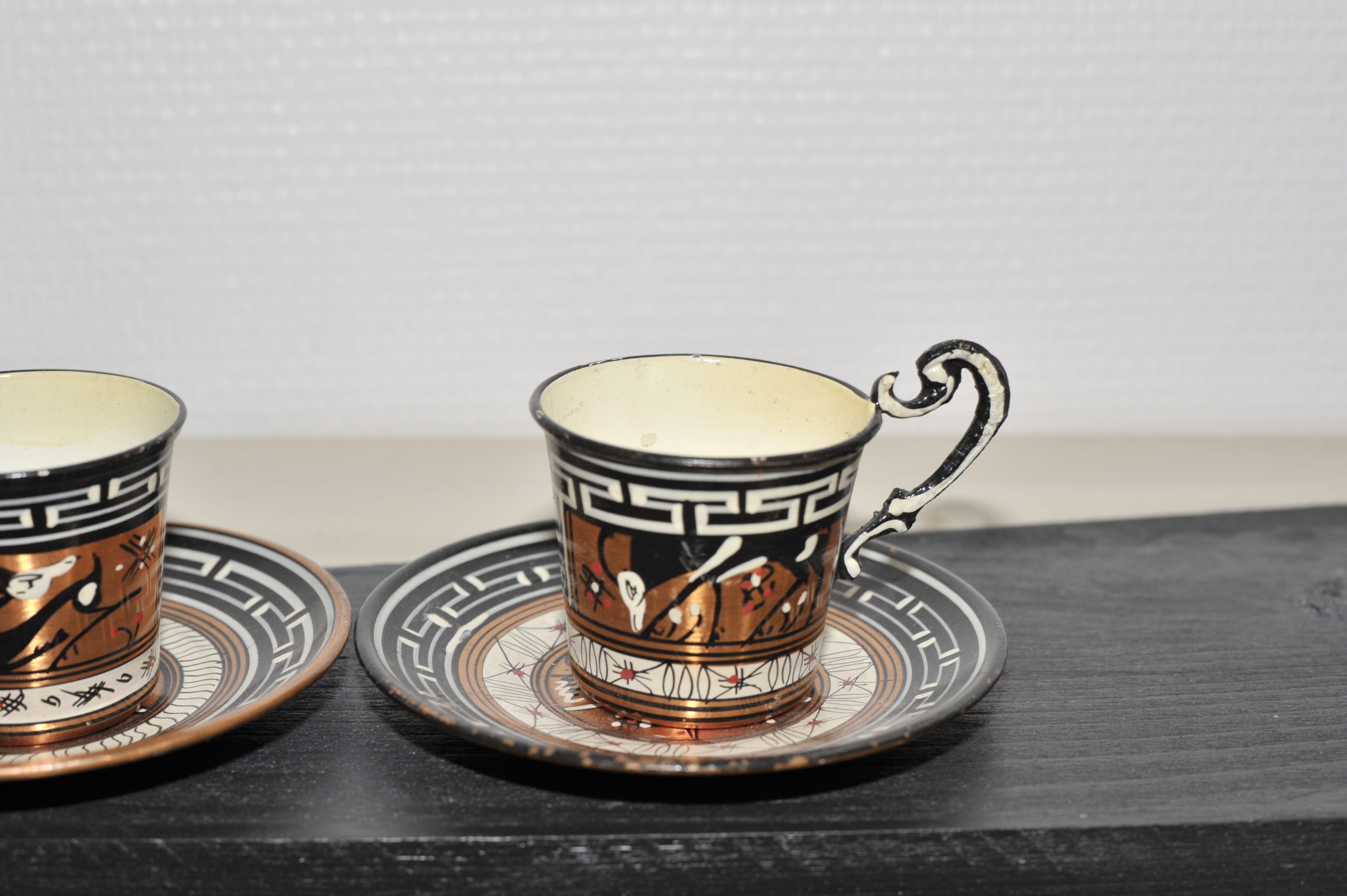 2 Greek espresso cups