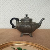 Antique Sheffield Broadhead Stamped Pewter Teapot Vintage