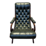 Fauteuil chesterfield cuir vert