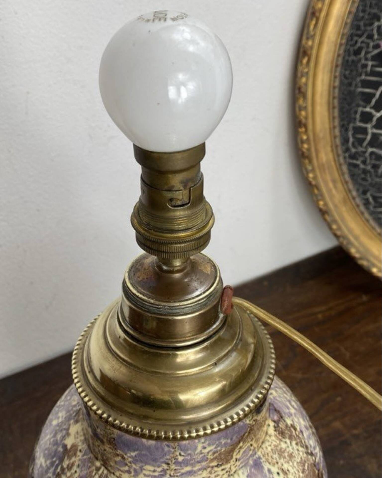 Ceramic and brass lamp