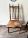 Turned wood and ochre velvet chair