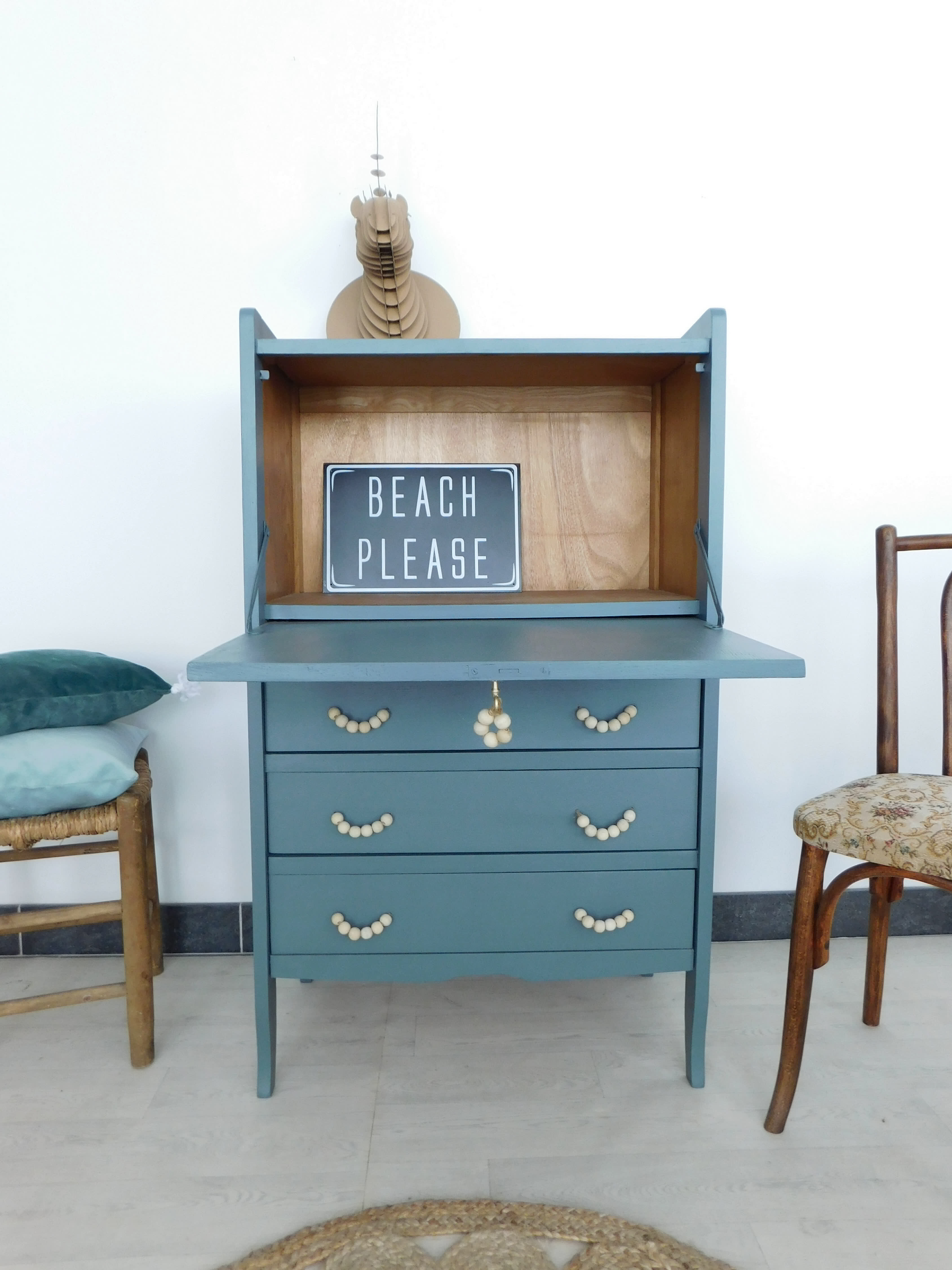 Writing desk vintage eucalyptus
