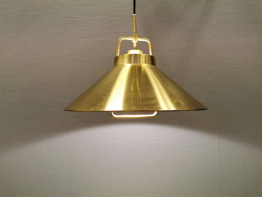 Hanging lamp in solid brass designed by Fritz Schlegel for Lyfa Denmark.