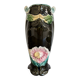 Antique ceramic vase by De Bruyn with floral decoration.