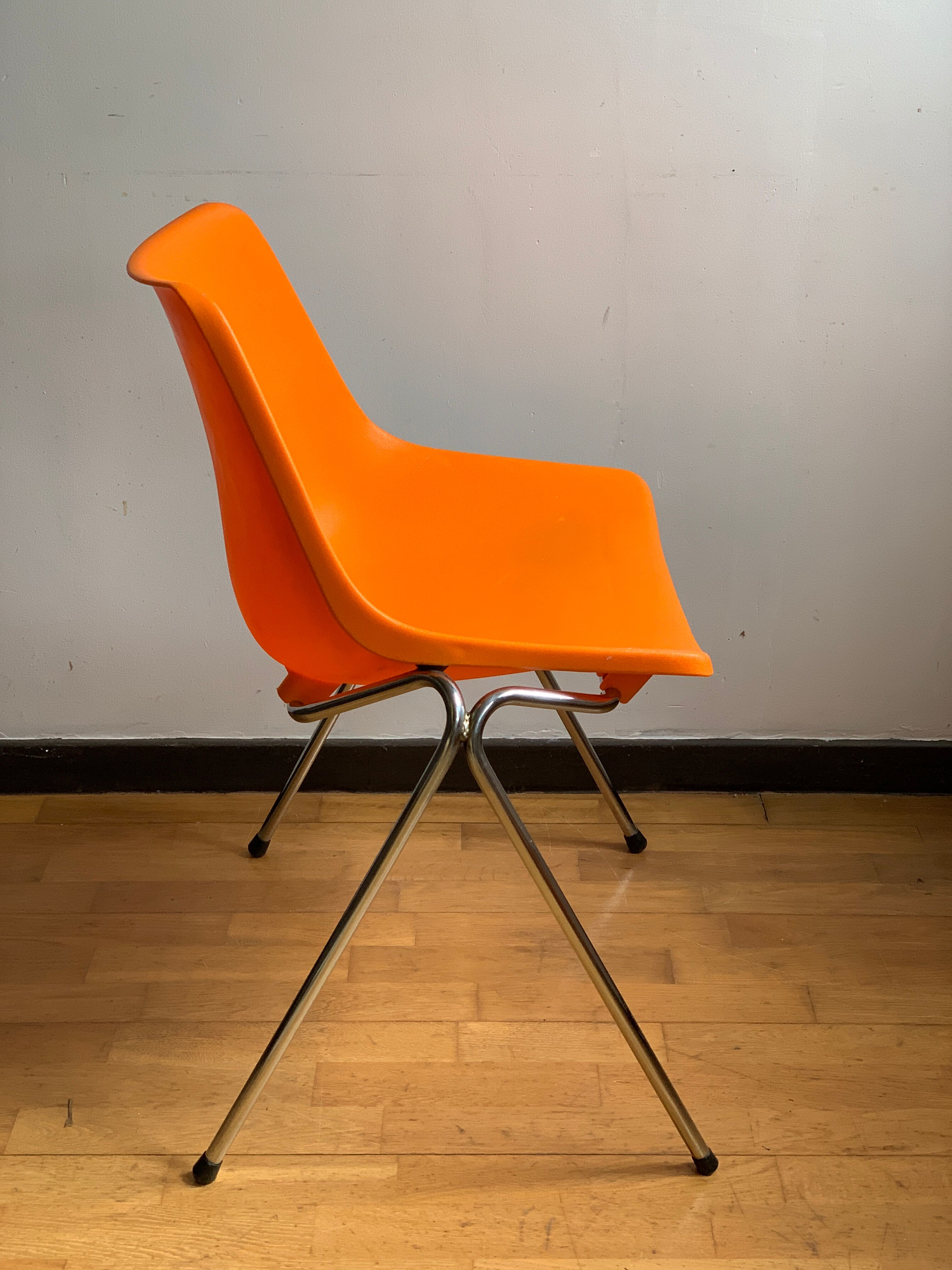 Vintage orange shell chair