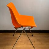Vintage orange shell chair
