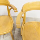 Set of 4 bistro chairs with armrests 1960
