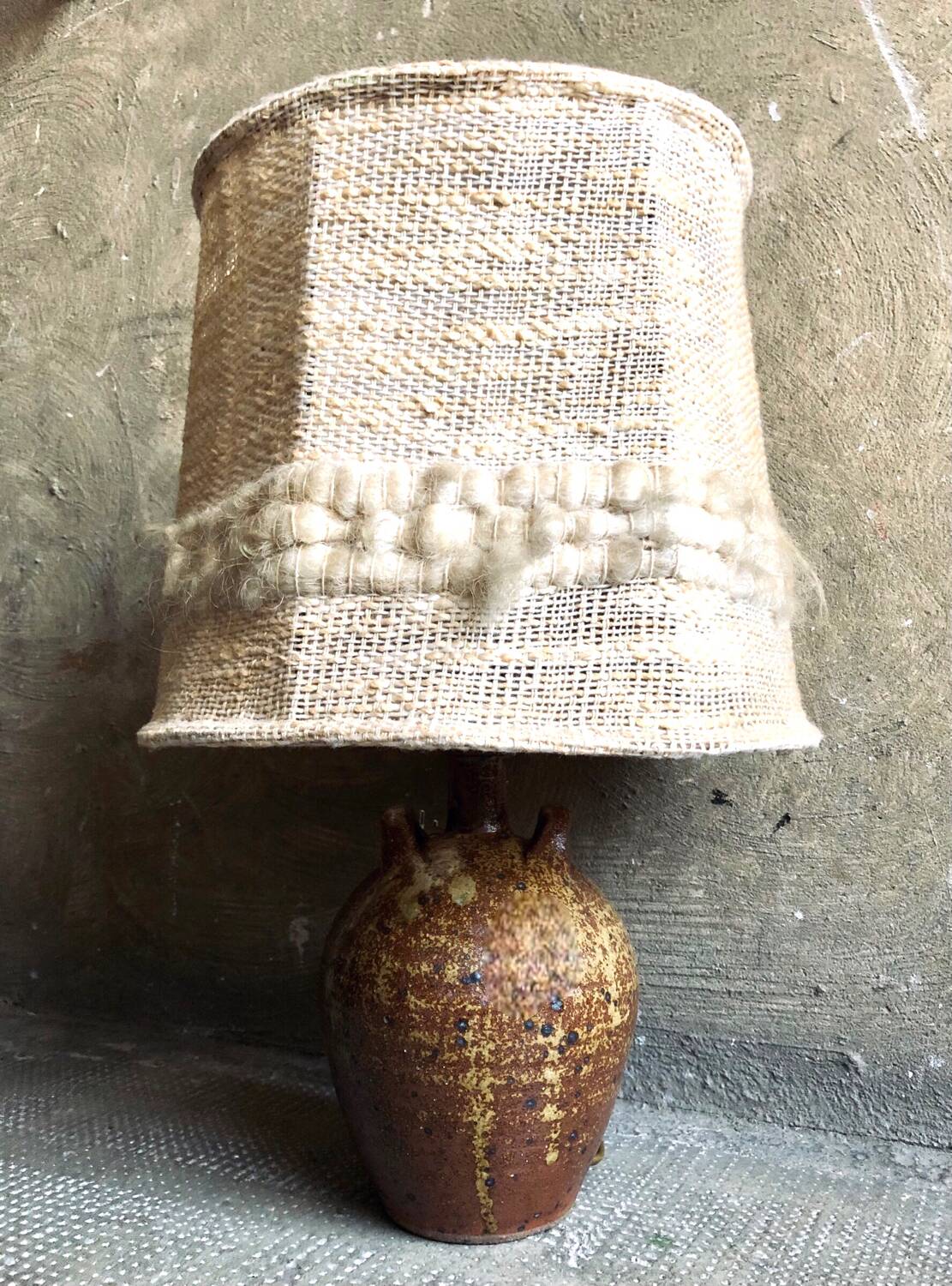 Handmade pyrite stoneware lamp, 1970
